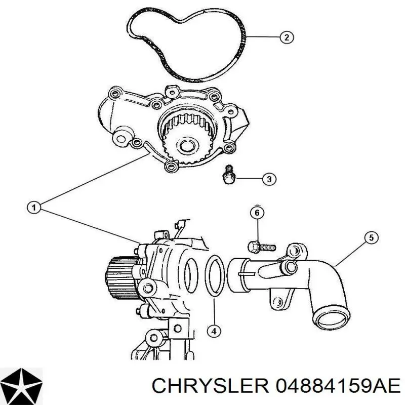 04884159AE Chrysler bomba de água (bomba de esfriamento)