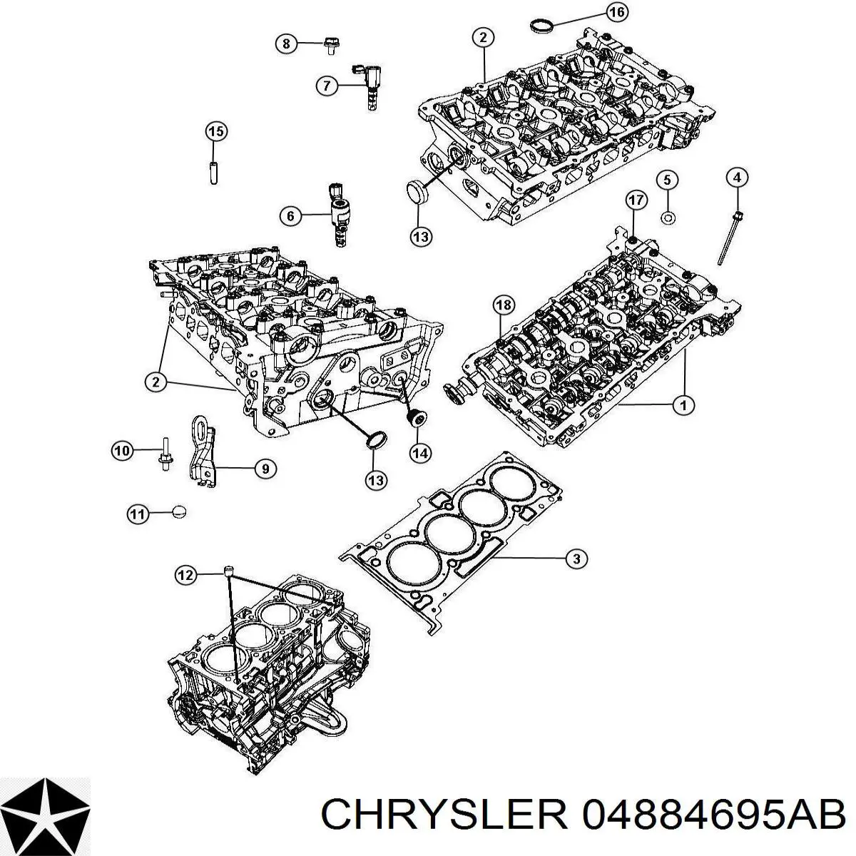 04884695AB Chrysler válvula eletromagnética de posição (de fases da árvore distribuidora)