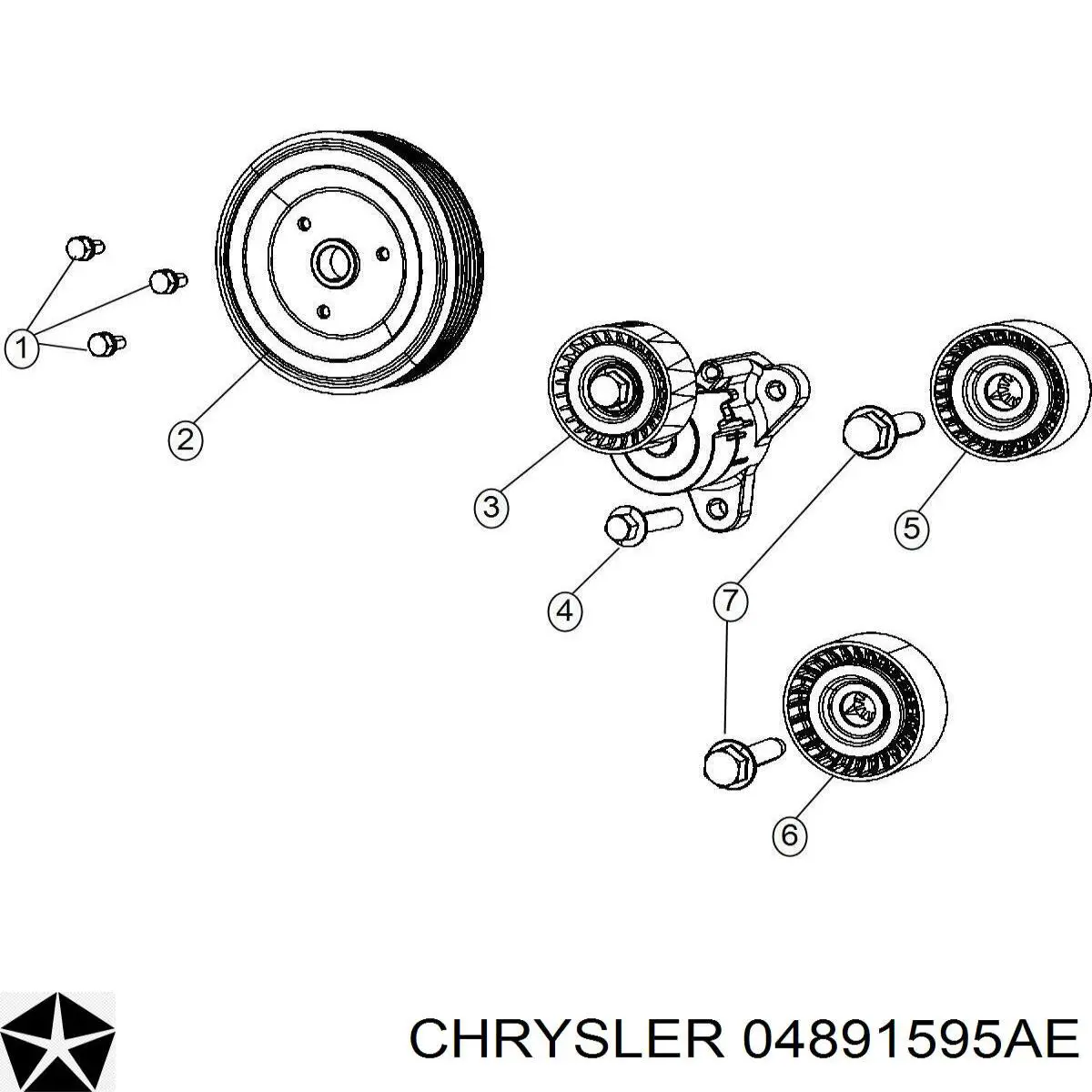 Роликовий модуль натяжителя ремня Chrysler 04891595AE цена, от 21.27 USD
