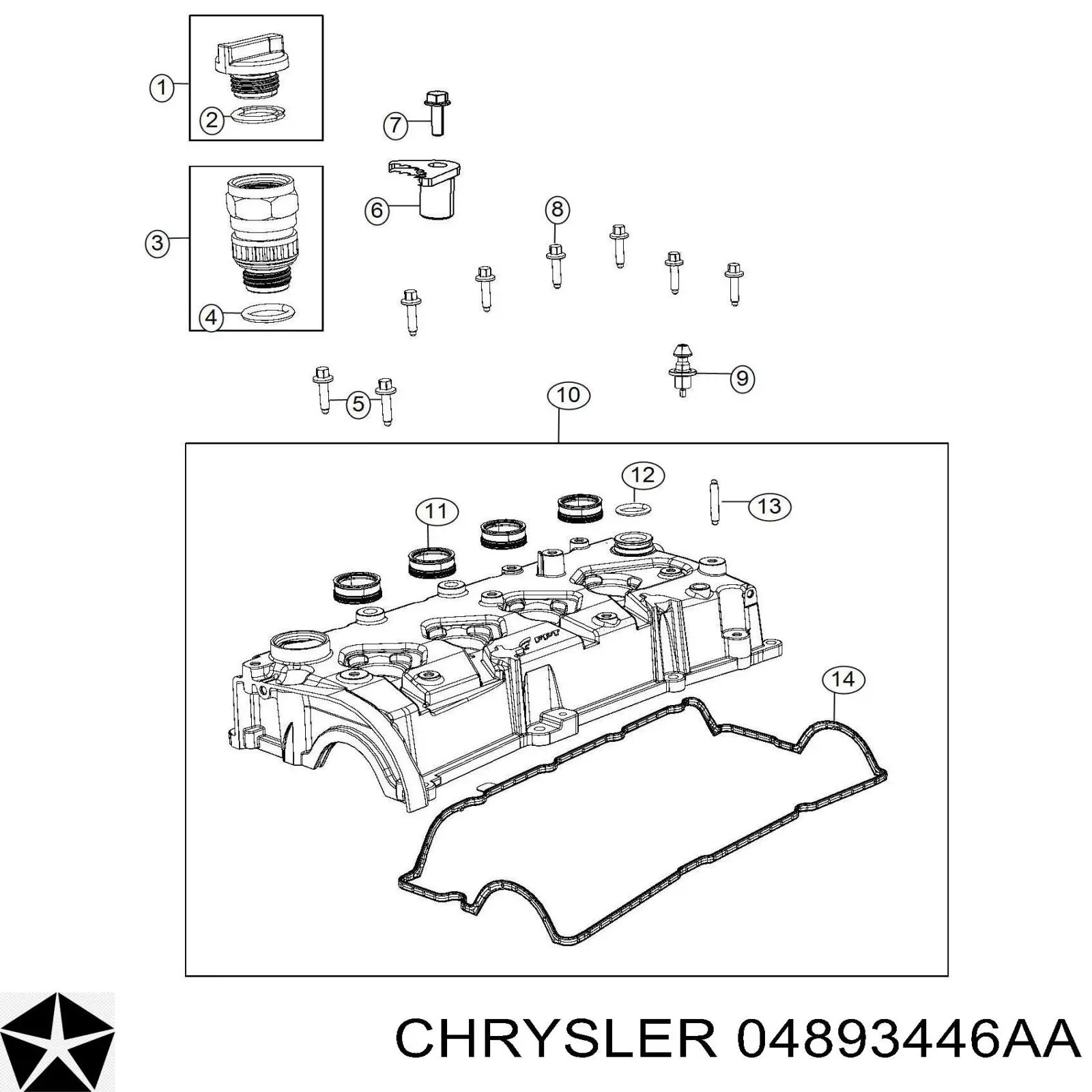 04893446AA Chrysler vedante de bomba de óleo