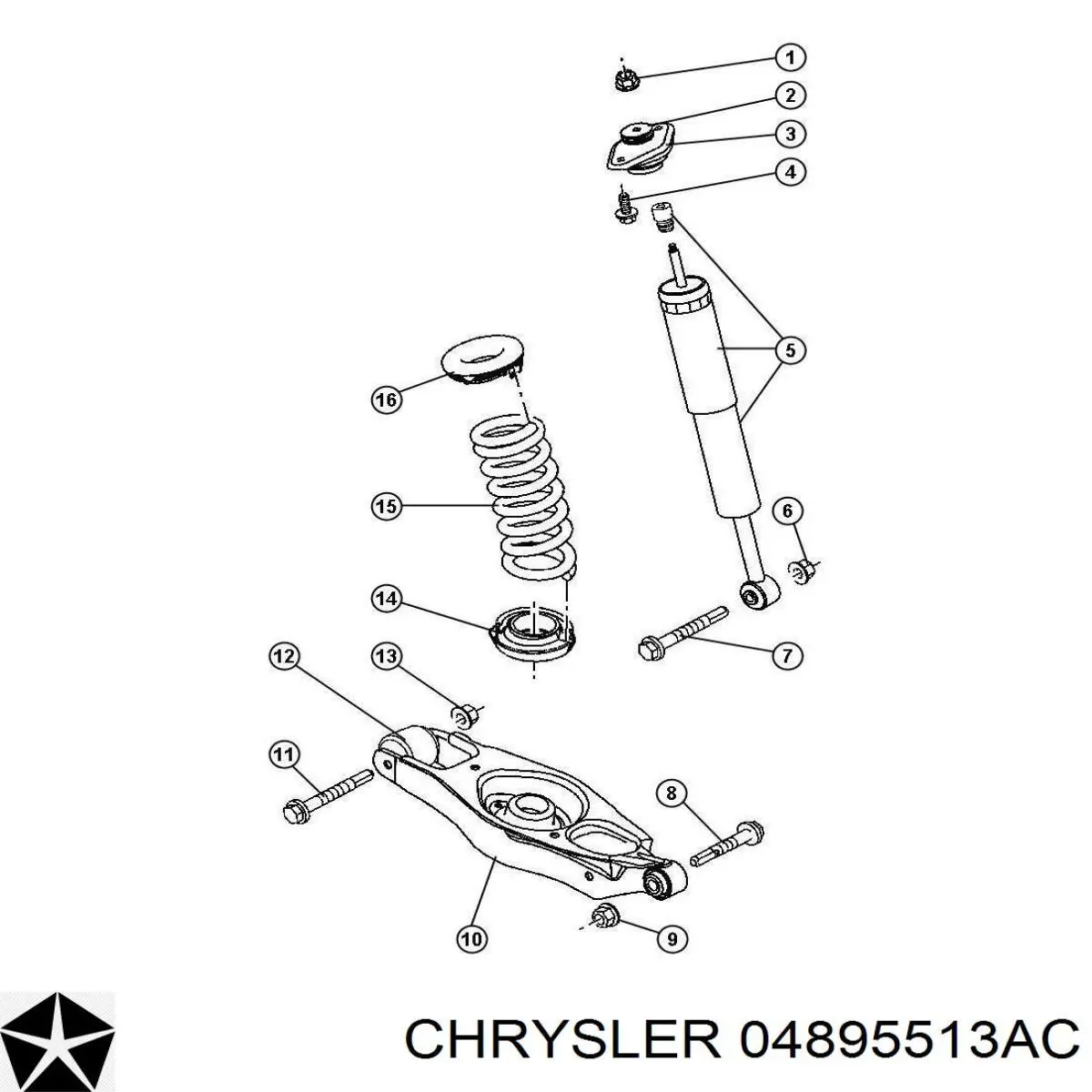 04895513AC Chrysler амортизатор задний