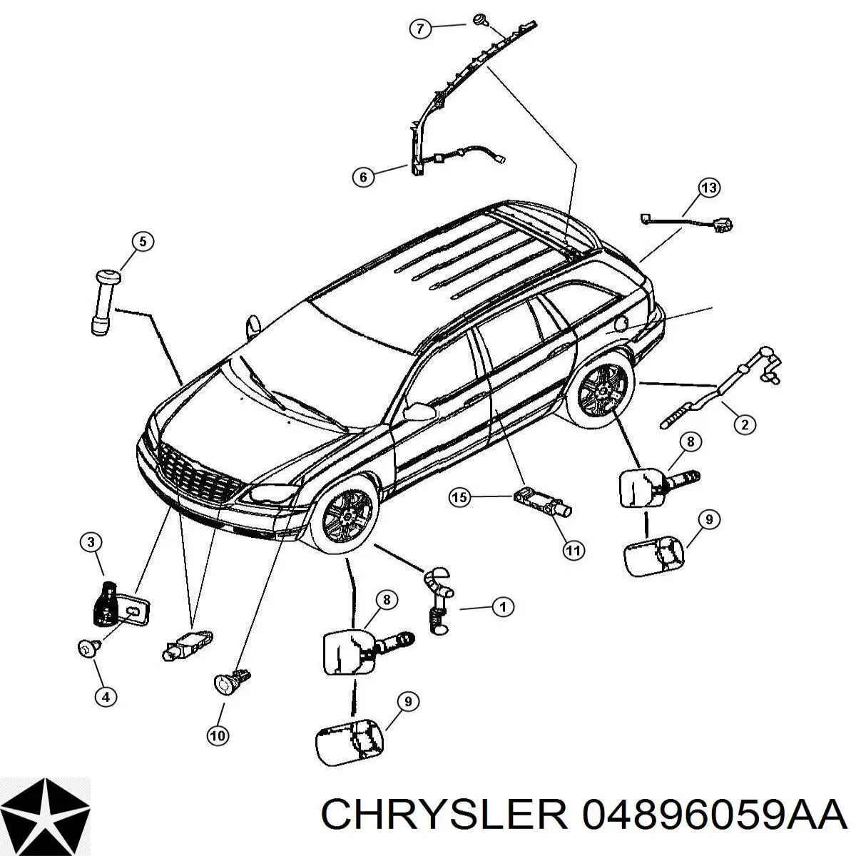 Купить 04896059AB Chrysler Датчик подушки безопасности