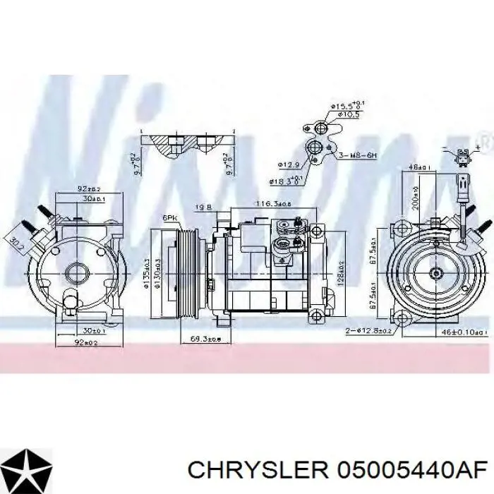 Купить 05005440AF Chrysler Компрессор климатической установки