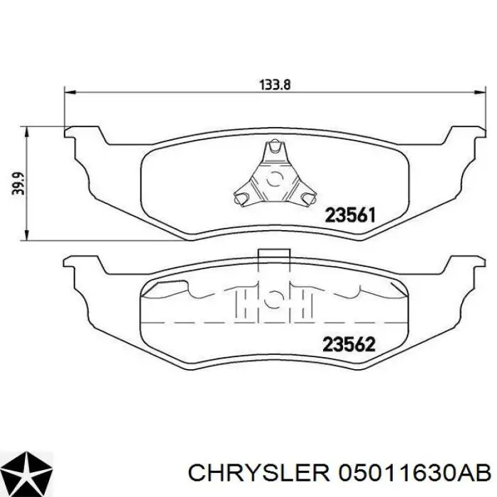 Купить 05011630AB Chrysler Колодки тормозные задние, дисковые