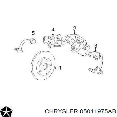 Суппорт тормозной задний левый 05011975AB Chrysler