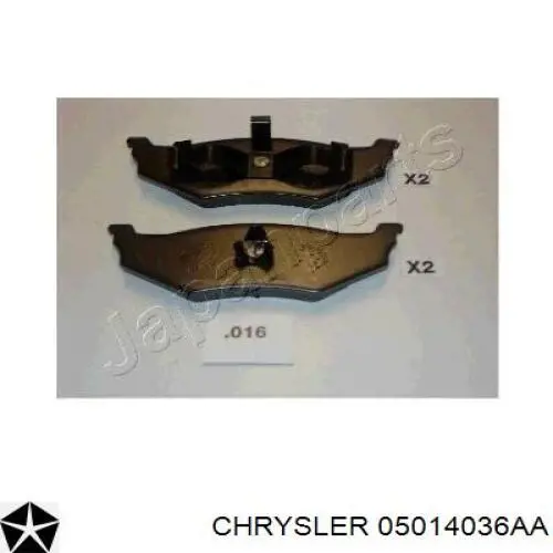Задние тормозные колодки 05014036AA Chrysler