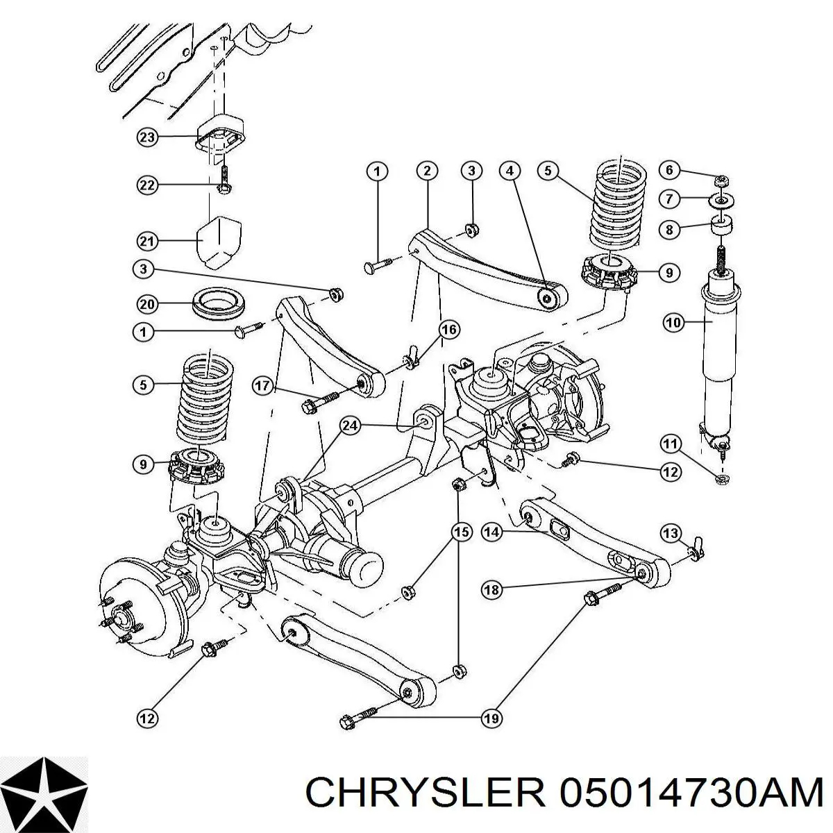 Амортизатор передний 05014730AM Chrysler