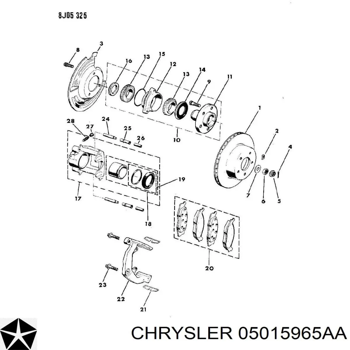 Передние тормозные диски 05015965AA Chrysler