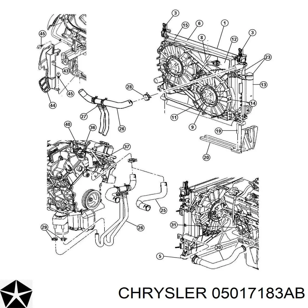 05017183AB CHRYSLER Caja de termostato original y equivalente