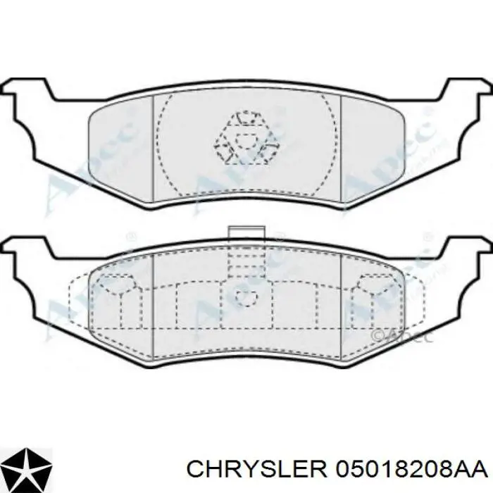 Купить 05018208AA Chrysler Колодки тормозные задние, дисковые