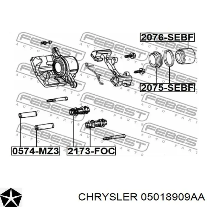 05018909AA Chrysler Поршень тормозного суппорта переднего