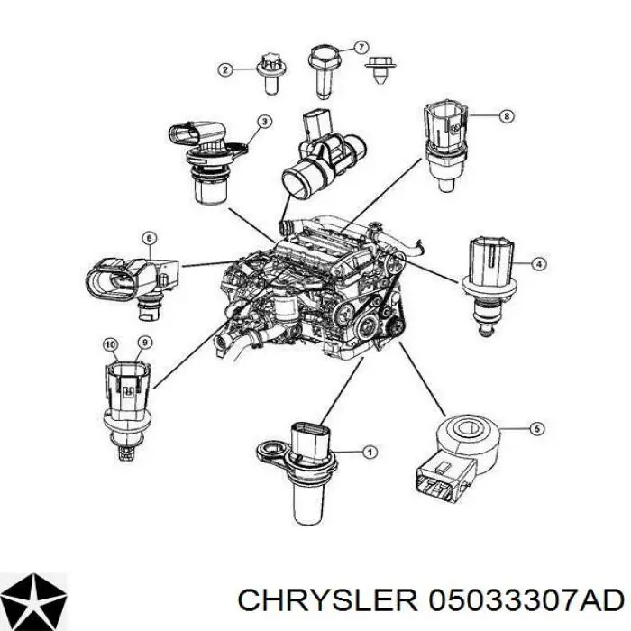 05033307AD Chrysler sensor de posição (de revoluções de cambota)