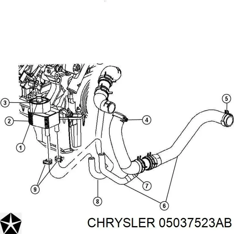 Купить 05037523AB Chrysler Масляный радиатор охлаждения АКПП