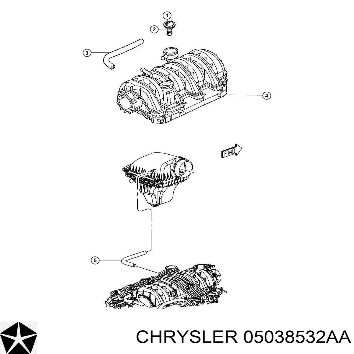 Купить 05038532AA Chrysler Клапан PCV