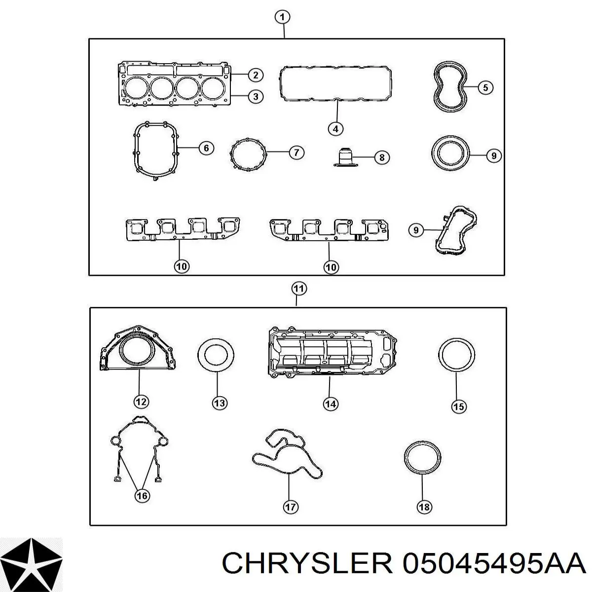 05045495AA Chrysler прокладка выпускного коллектора левая