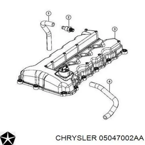 Клапан PCV (вентиляції картерних газів) 05047002AA Chrysler