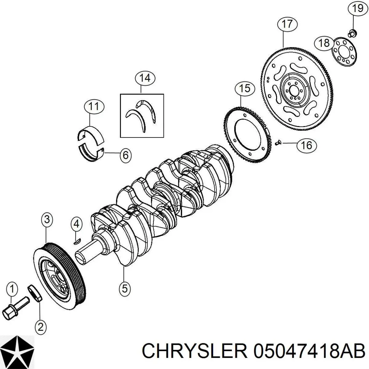 Шкив коленвала (демпфер) Chrysler 05047418AB цена, от 6.33 USD