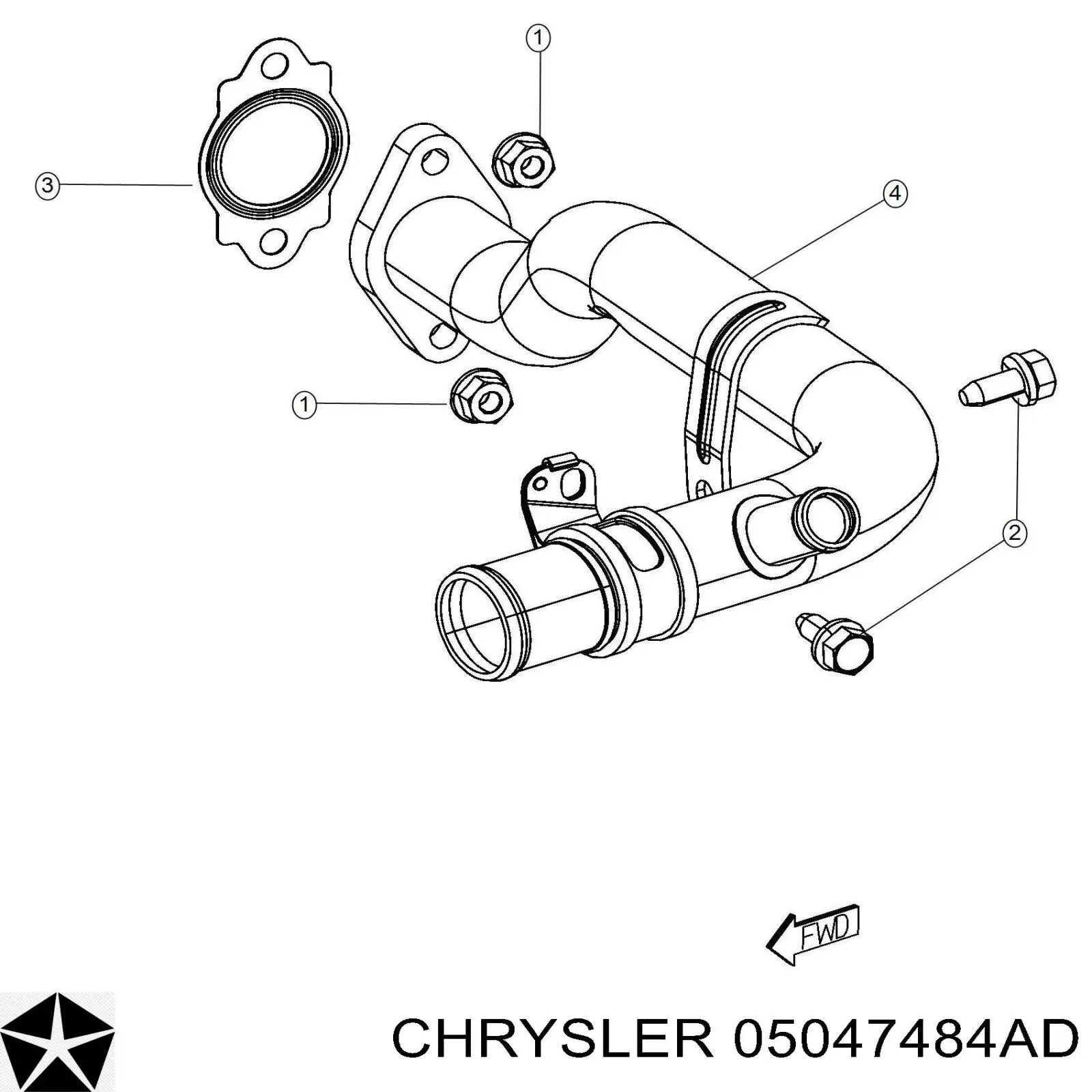 Шланг/патрубок системы охлаждения Chrysler 05047484AD цена, от 5.12 USD