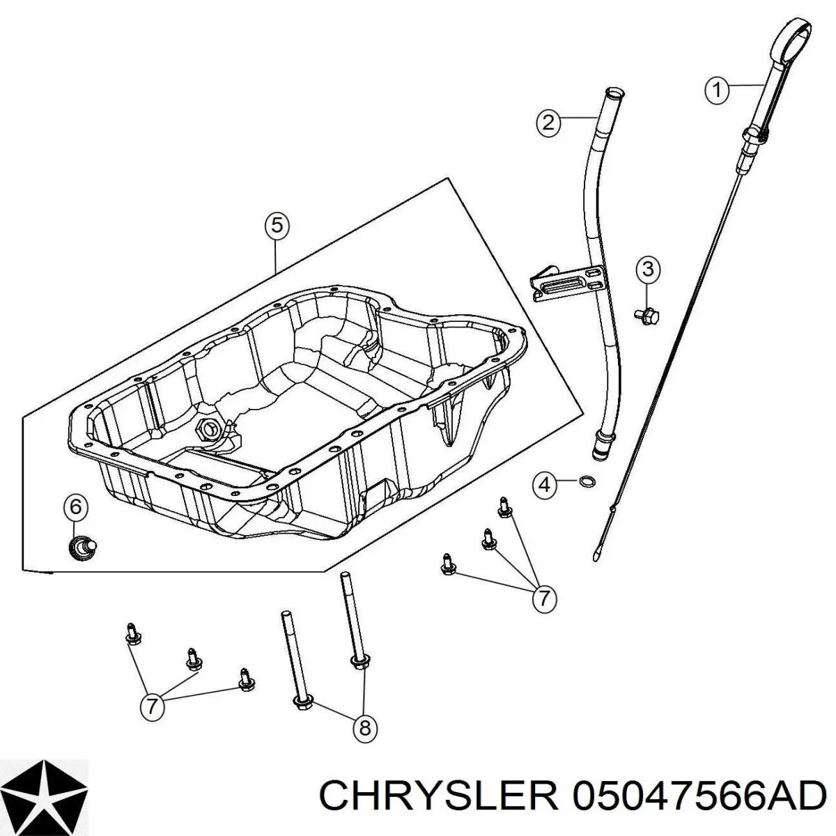 Масляный поддон двигателя Chrysler 05047566AC цена, от 52.45 USD