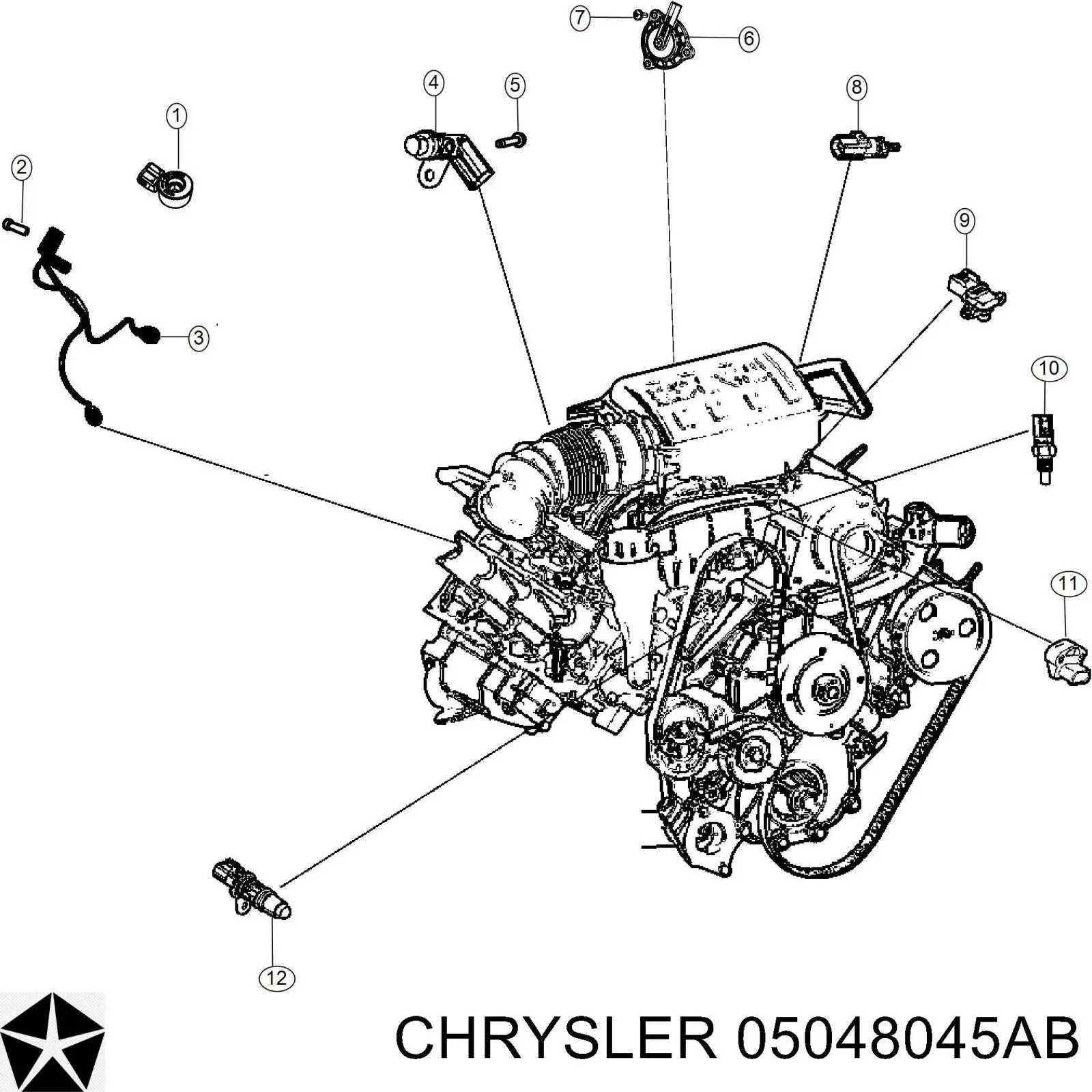 Купить 05048045AB Chrysler Клапан электромагнитный положения распредвала