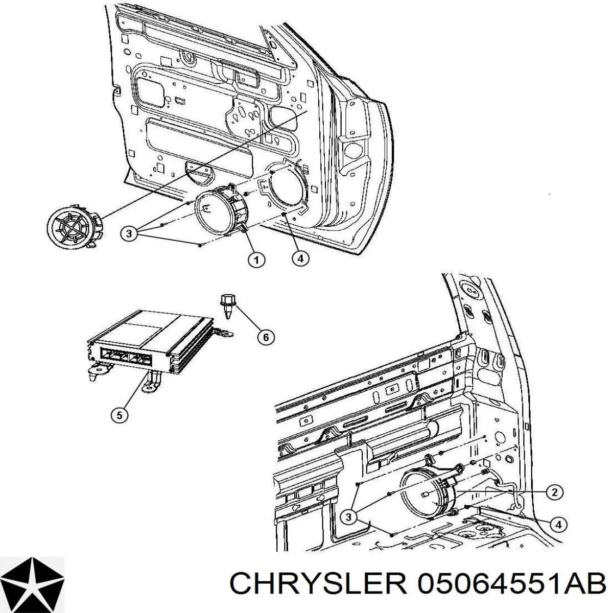 Купить 05064551AA Chrysler Динамик задней двери