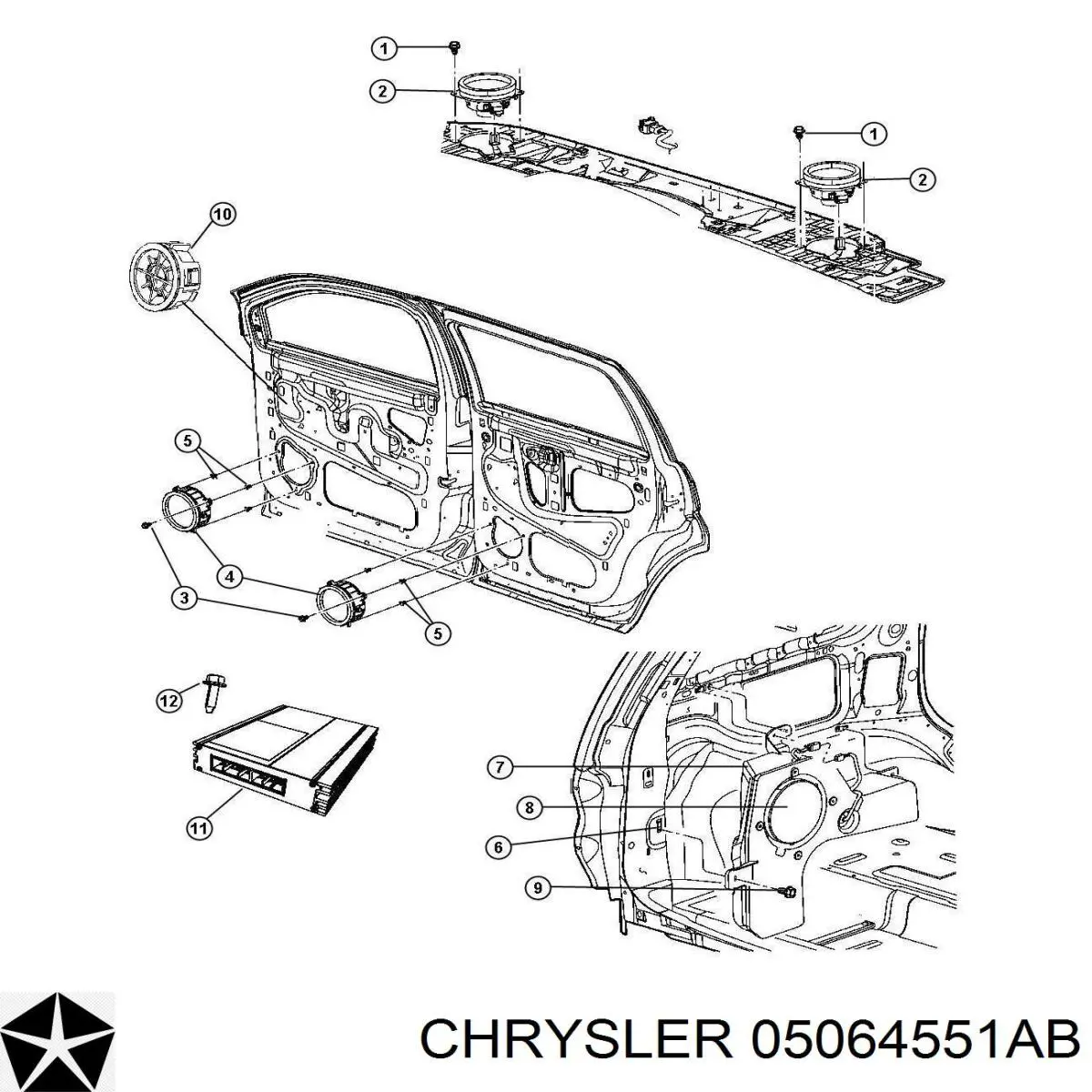 Динамик задней двери Chrysler 05064551AA цена, от 12.65 USD