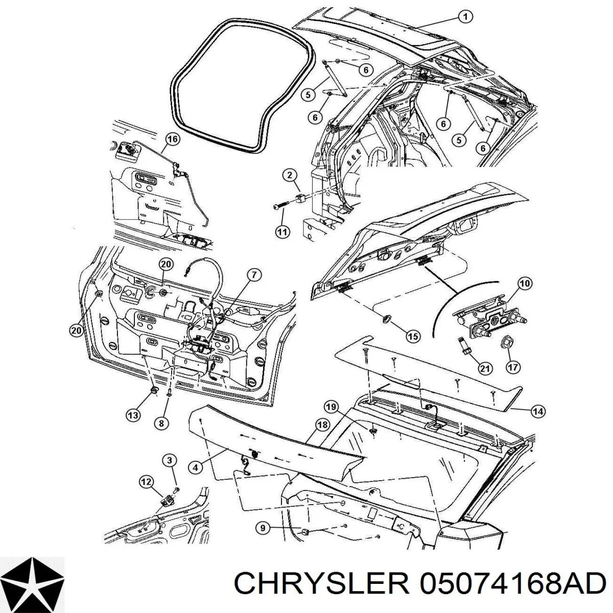 Амортизатор багажника 05074168AD Chrysler