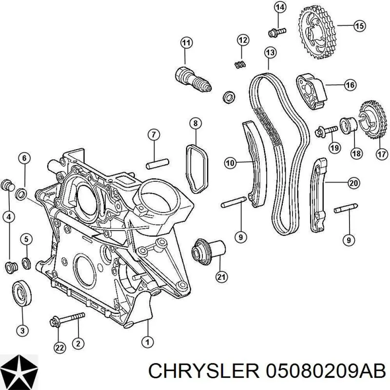 Цепь привода распредвала Chrysler 5080209AB цена, от 101.35 USD