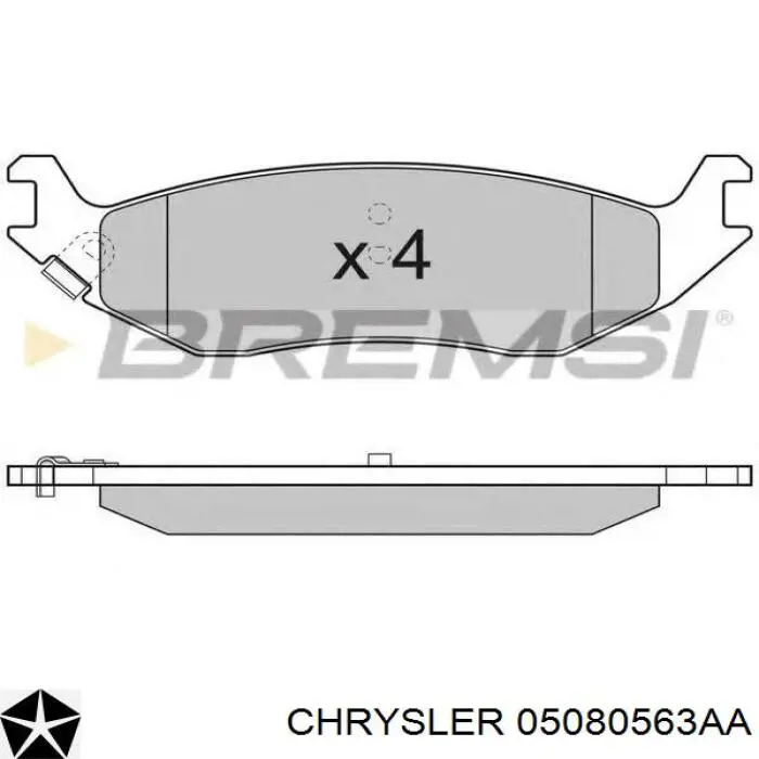 Задние тормозные колодки 05080563AA Chrysler