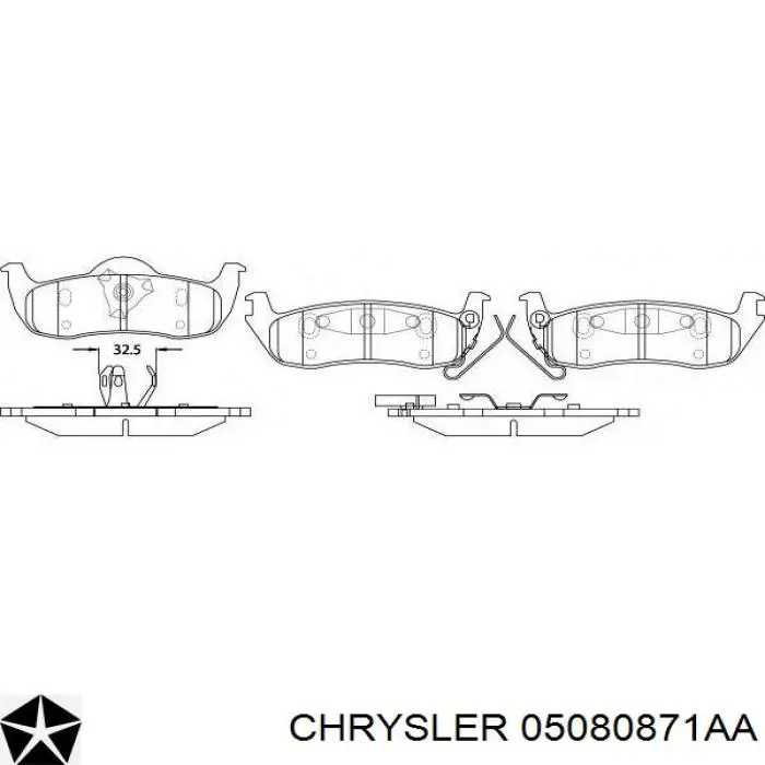 Колодки дисковые  Chrysler 05080871AA цена, от 26.84 USD