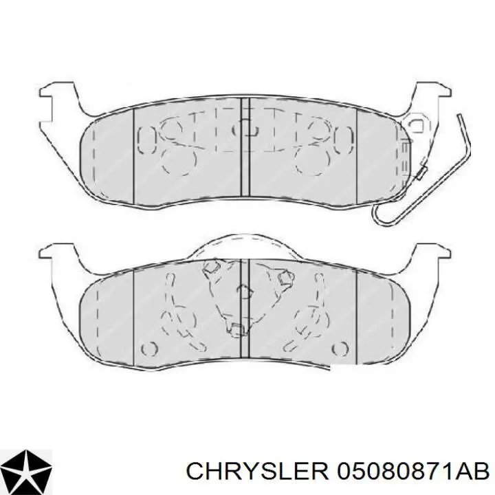 Купить 05080871AB Chrysler Колодки тормозные задние, дисковые