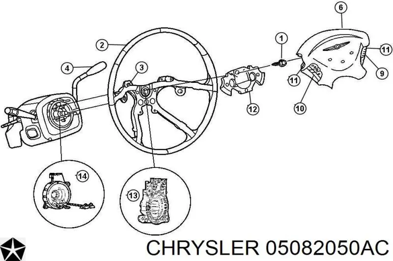 Контактное кольцо подушки безопасности Chrysler 05082050AC цена, от 48.80 USD