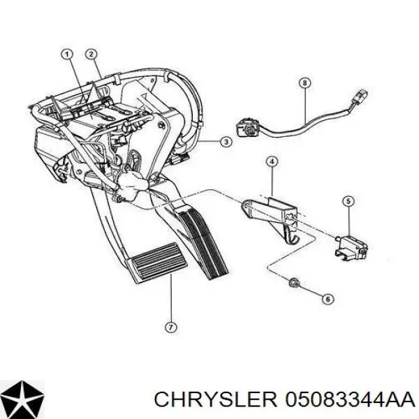 05083344AA Chrysler sensor de ativação do sinal de parada