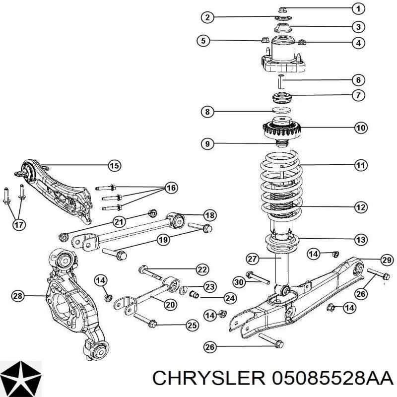 05085528aa Fiat/Alfa/Lancia espaçador (anel de borracha da mola traseira inferior)