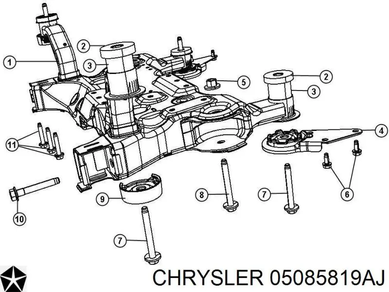 Балка передней подвески (подрамник) на Chrysler 200 