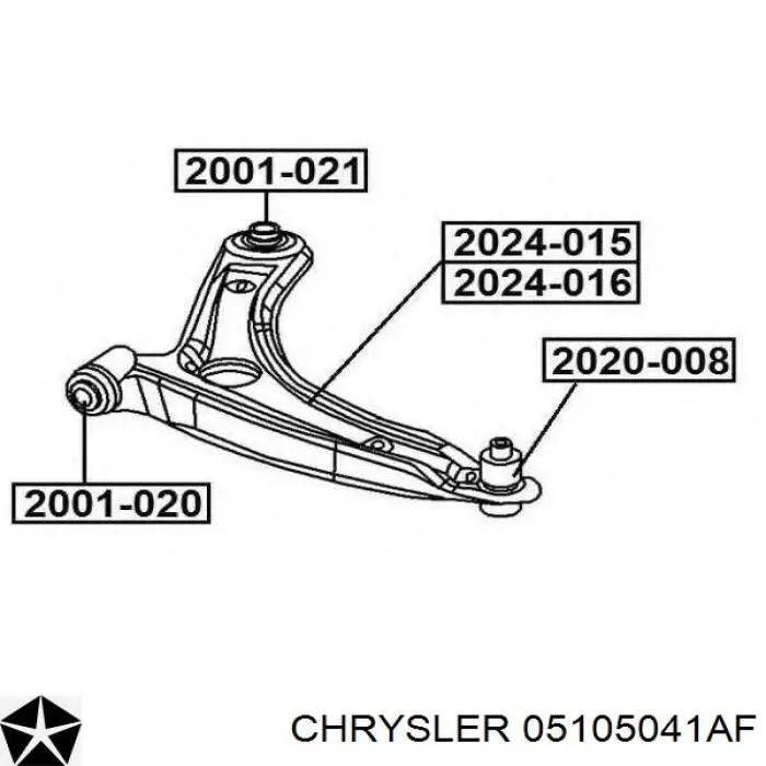 Рычаг передней подвески нижний левый 05105041AF Chrysler