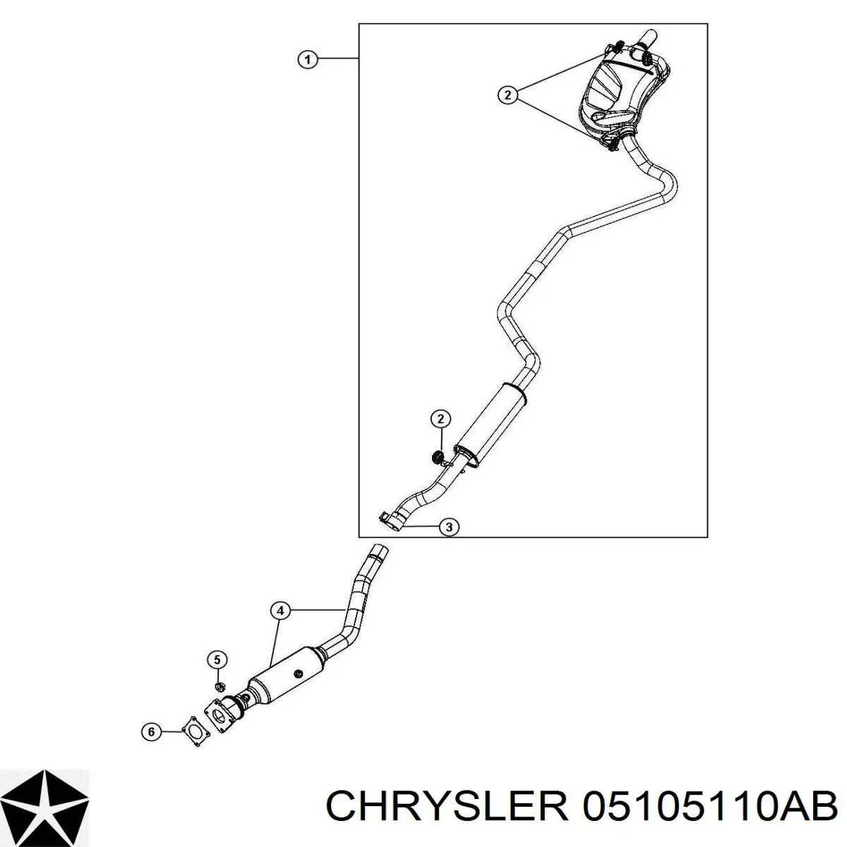 Подушка рамы (крепления кузова) 5105110AB Chrysler