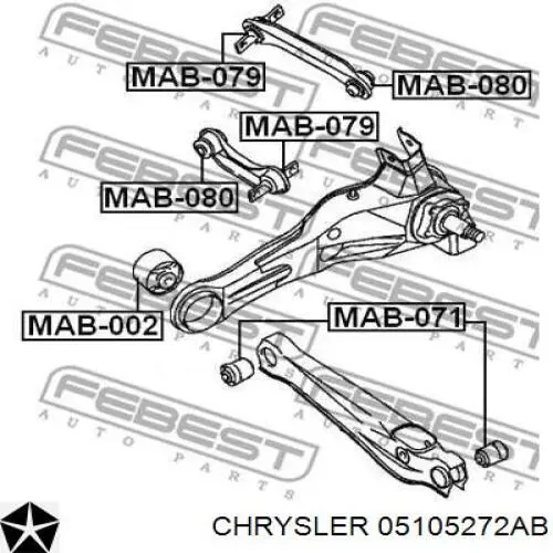 Рычаг задней подвески нижний левый/правый 05105272AB Chrysler