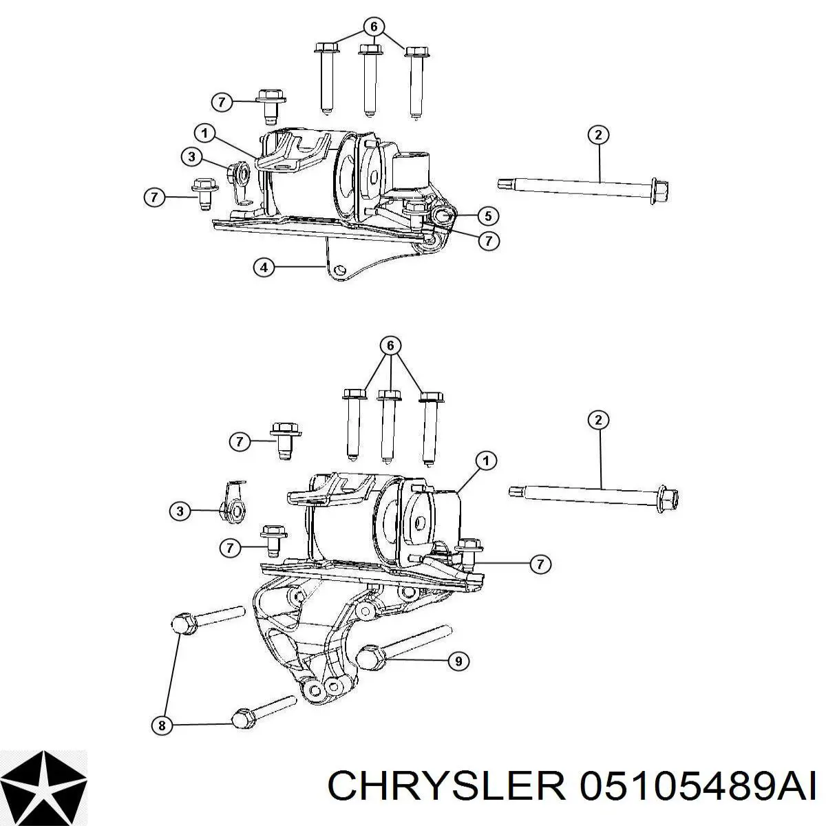 Правая подушка двигателя 05105489AI Chrysler