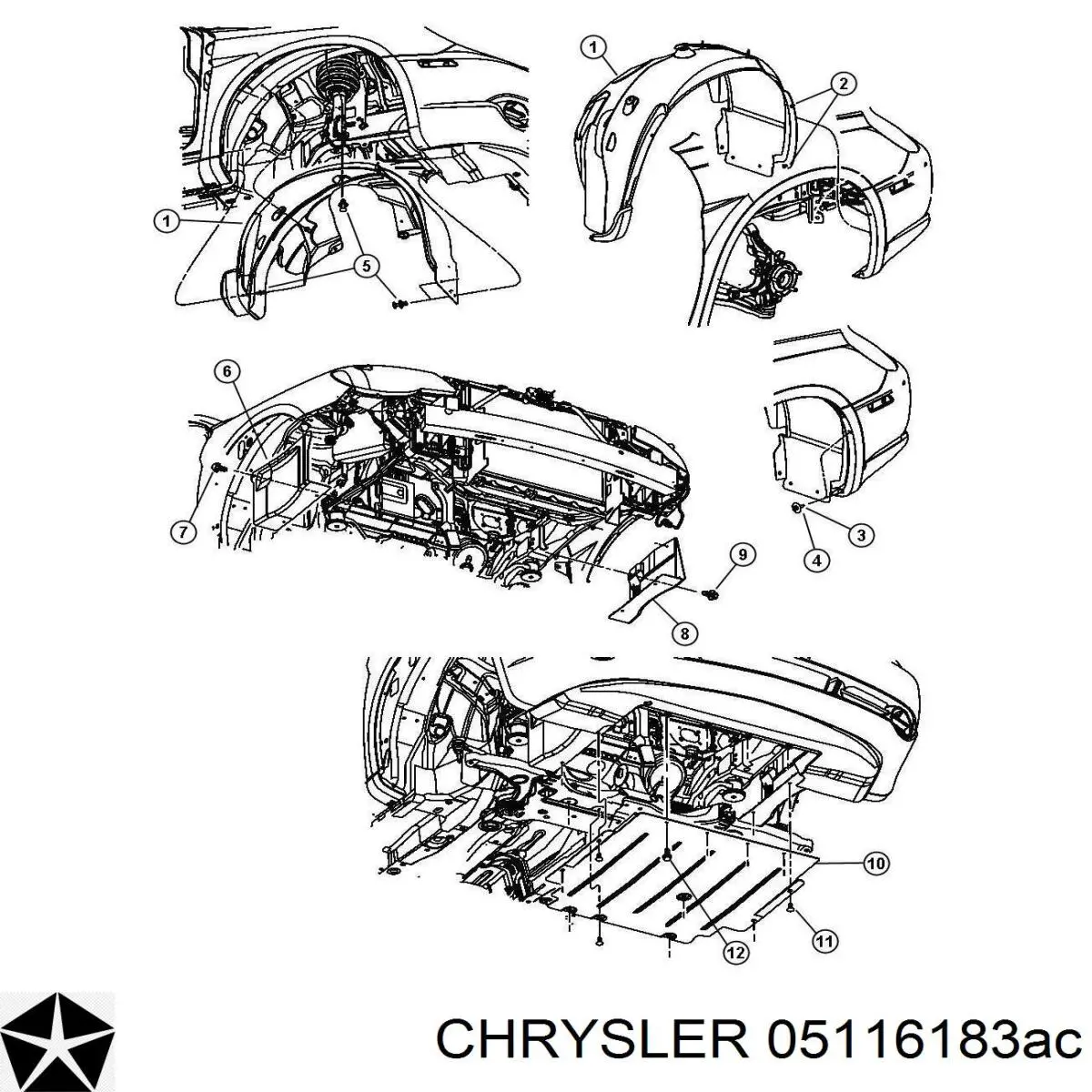 Защита двигателя, поддона (моторного отсека) на Dodge Avenger SE/SXT 