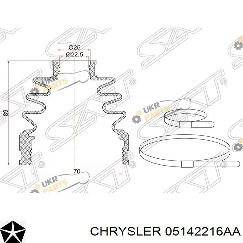 Пыльник шарнира угловых скоростей внутренний передний Chrysler 05142216AA цена, от 18.06 USD