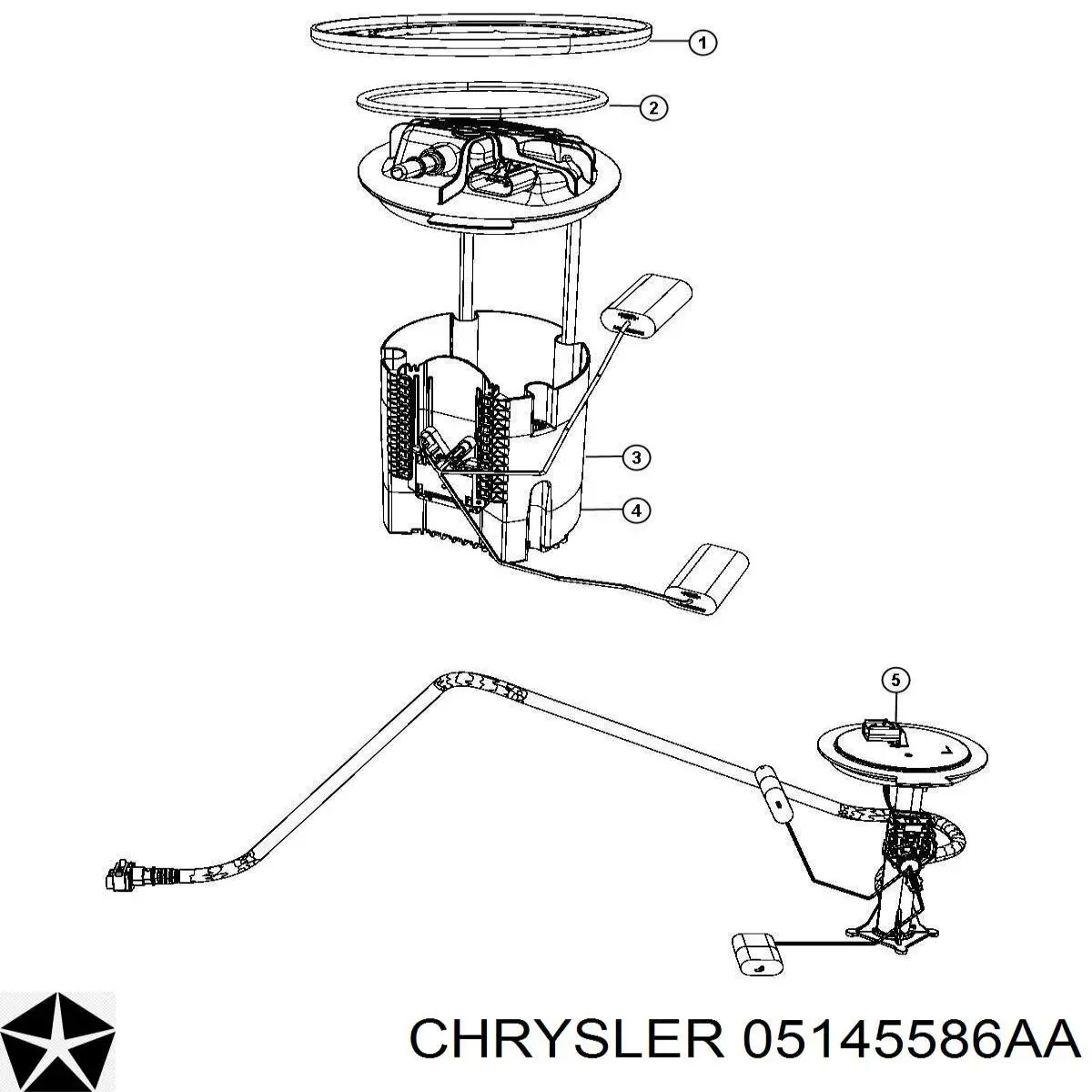 Топливный насос электрический погружной 05145586AA Chrysler