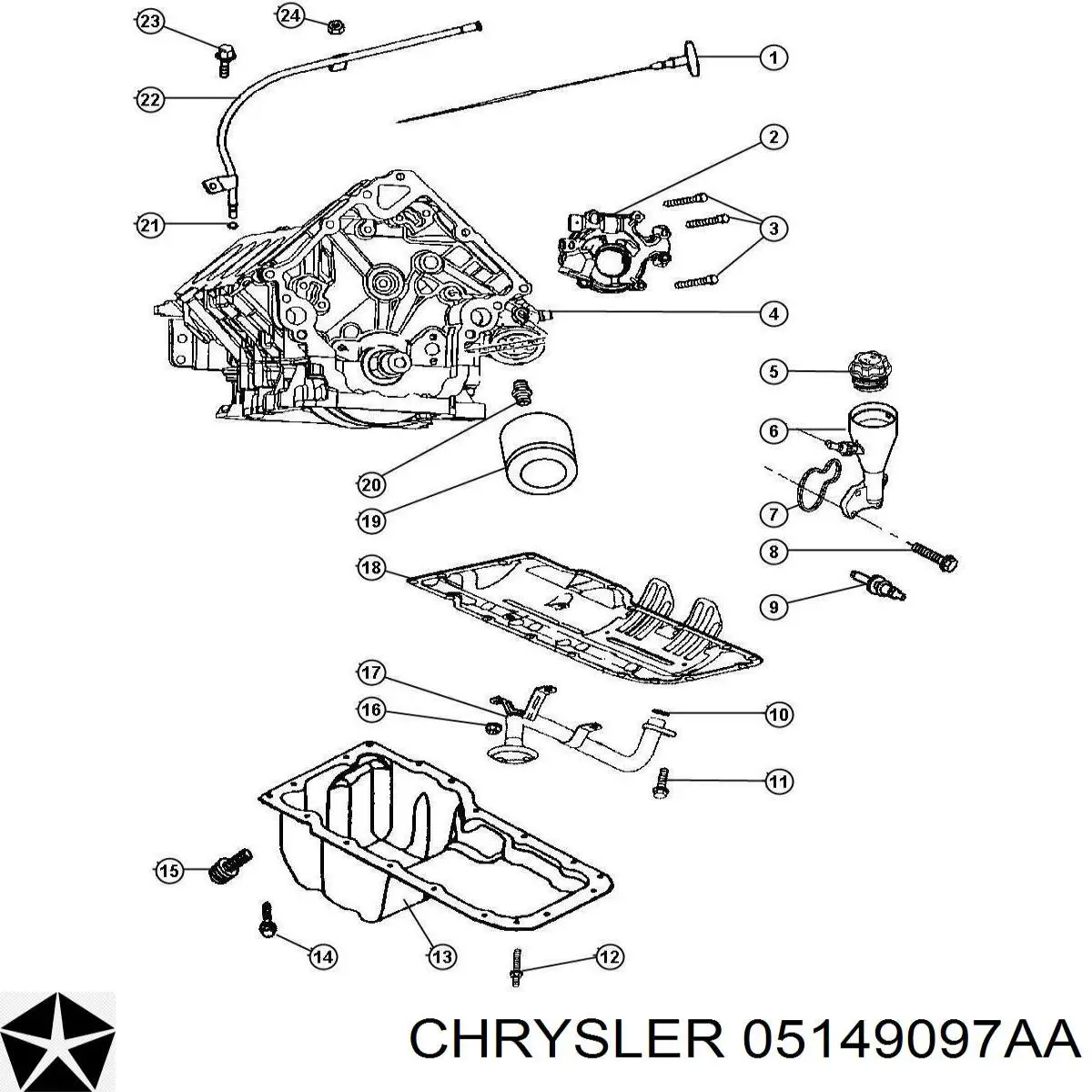 Купить 05149097AA Chrysler Датчик давления масла
