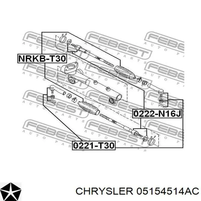 5154515AB Chrysler cremalheira da direção