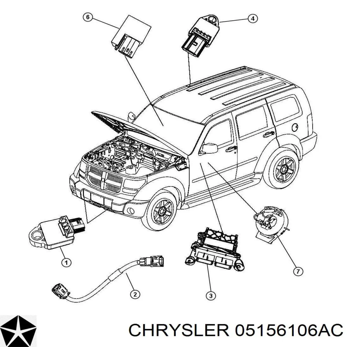 Шлейф руля 05156106AC Chrysler