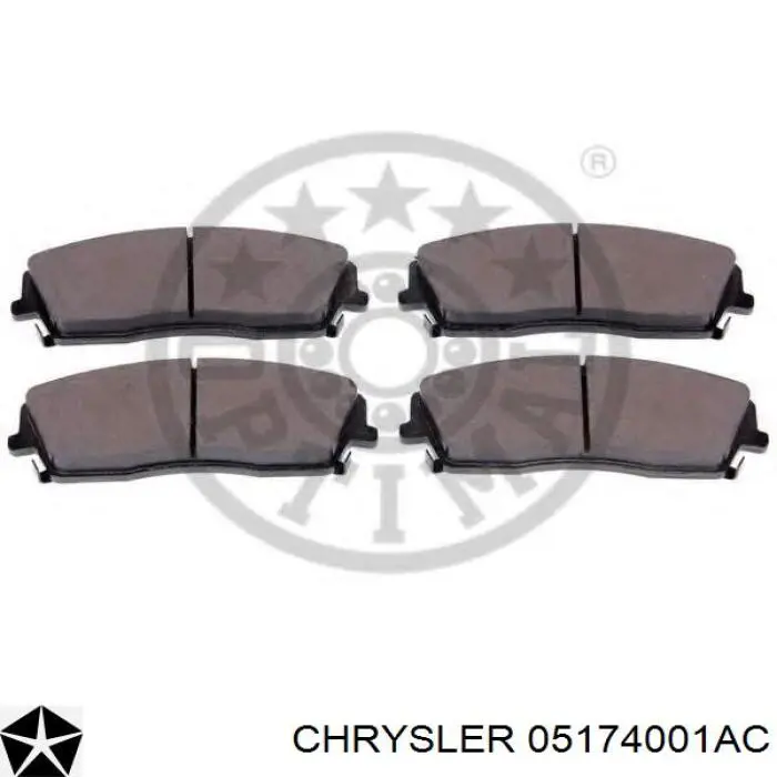 05174001AC Chrysler колодки тормозные передние дисковые
