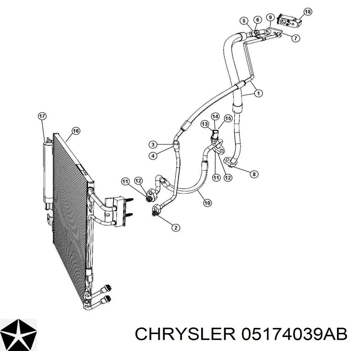 05174039AB Chrysler датчик абсолютного давления кондиционера