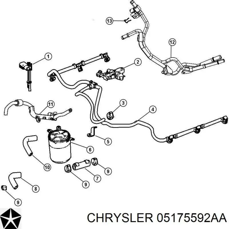 Обратная топливная трубка 05175592AA Chrysler