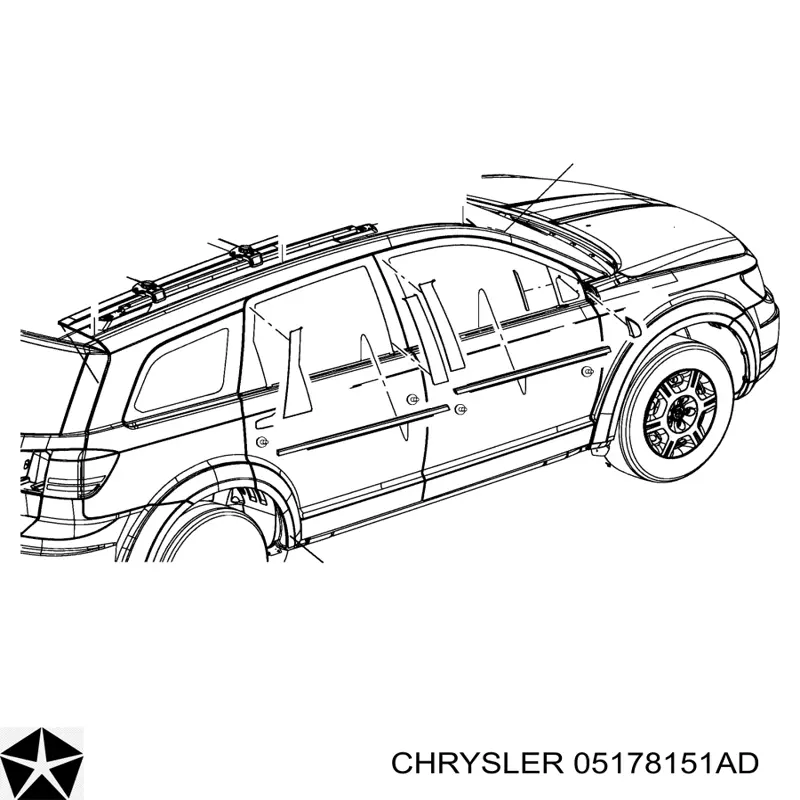 05178151AD Chrysler накладка крыла переднего левого