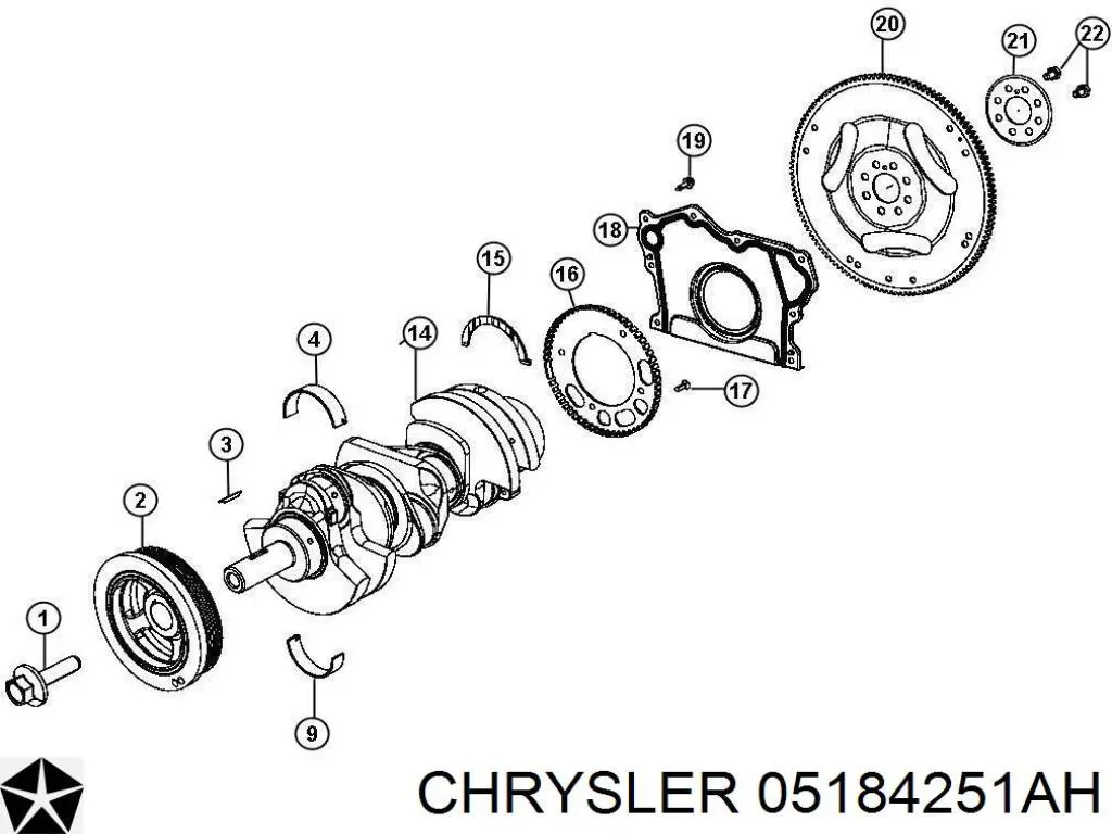 5184251AG Chrysler коленвал двигателя